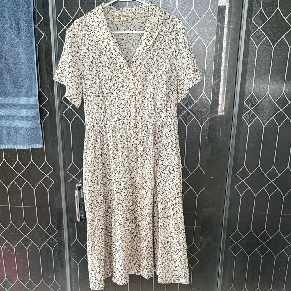 April Cornell Cream Floral Midi Dress